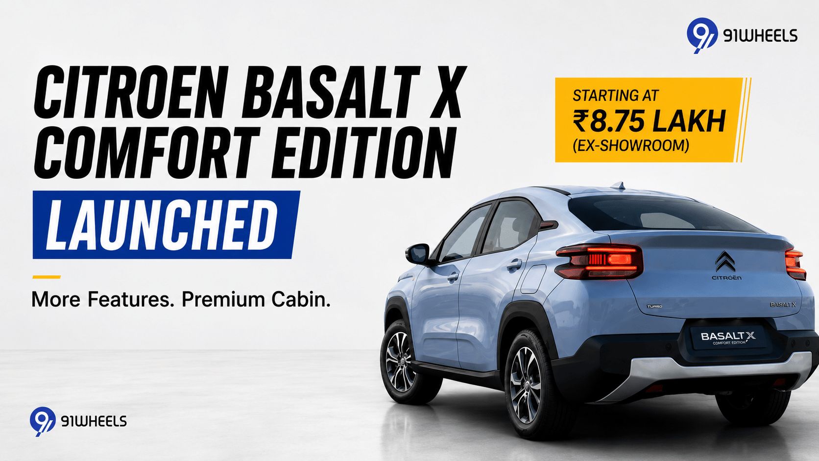 Citroen Basalt X Comfort Edition Launched With More Features & Premium Cabin